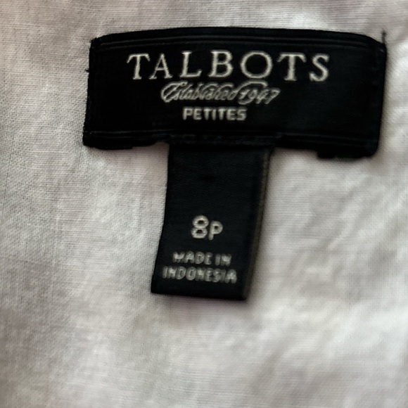 TALBOTS sleeveless dress, gray & subtle violet, lined, fit and flare, tiers. - Picture 8 of 8